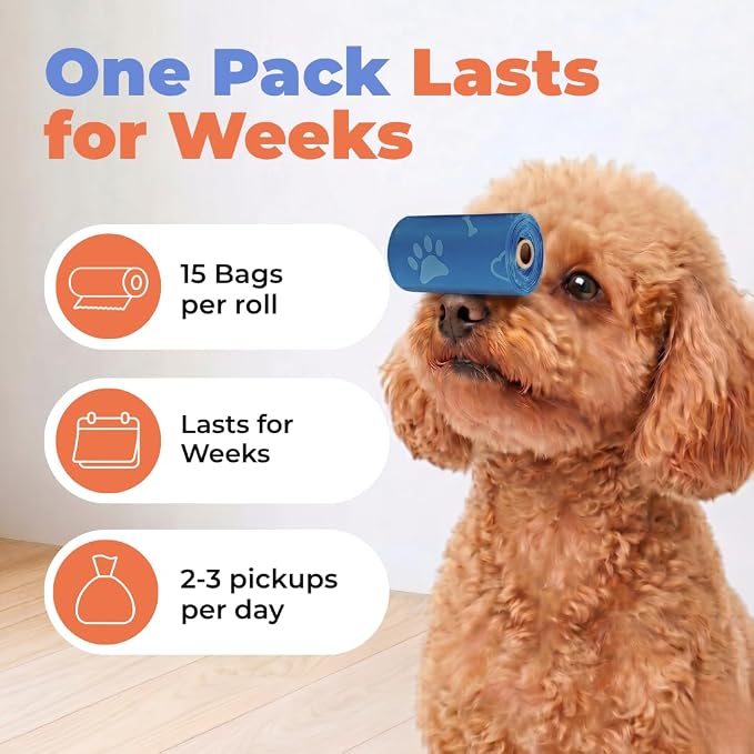 Best Pet Supplies Dog Poop Bags for Waste Refuse Cleanup, Doggy Roll Replacements for Outdoor Puppy Walking and Travel, Leak Proof and Tear Resistant, Thick Plastic - Loyal Blue, 240 Bags