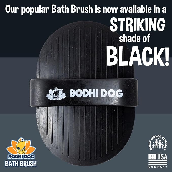 Bodhi Dog Shampoo Brush - Pet Grooming & Bath Supplies for Dogs and Cats - Bath Brush for Long & Short Hair - Premium Scrubber for Shower, Showerhead, Sprayer & Bathing (One Pack, Black)