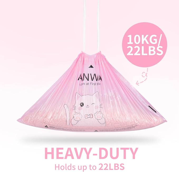 ANWA 120 Count Cat Litter Box Liners for Automatic Cat Litter Box and Litter Box Robot 4/5, Heavy-Duty, Extra Thick, Economy Bulk Pack, Pink