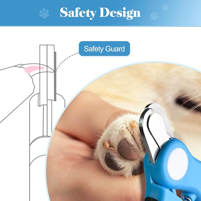 Swihauk Heavy Duty Dog Nail Clippers and Trimmers, Professional Pet Nail Clippers with Nail File for Dogs Cats Small Animal, Claw Clippers with Safety Guard to Prevent Over-Cutting, Blue