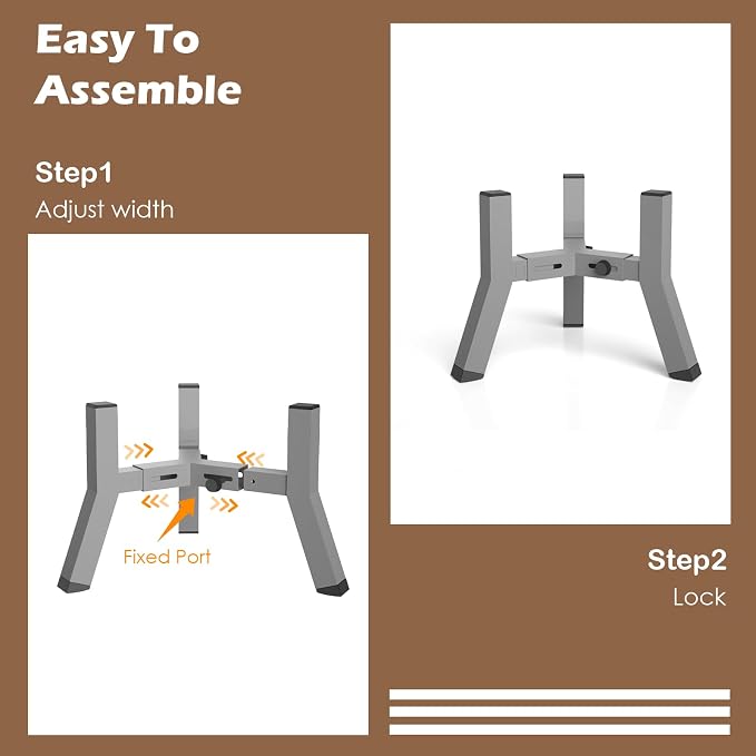 Eelevated Dog Bowl Stand for Small Dogs, Adjustable Width 5.9-8.7'', Raised Dog Food Water Bowls, 7.8'' Tall, Grey-Bowl Not Included