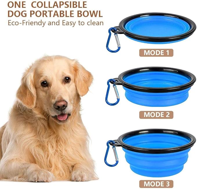 TIOVERY Dog Food Storage Container Small, Cat Food Storage Container Airtight Plastic Dispenser with Graduated Measuring Cup, Pourable Spout and Portable Collapsible Dog Bowl for Pet Food, Birds Seed