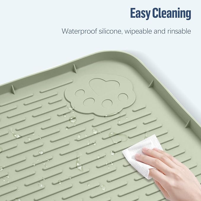 Pee Pad Holder for Dogs 40''x40'' Silicone Puppy Pee Pad Tray, Green | Extra Large Dog Potty Tray Leak-Proof, High Edge, No Spill Training Pads for Floor Protection, No Pee Pads