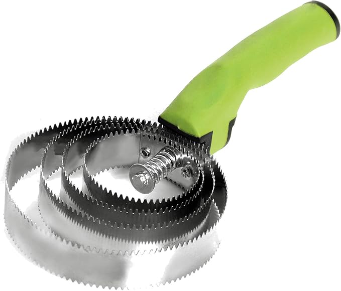 BOTH WINNERS Reversible Stainless Steel Curry Comb with Soft Touch Grip (Neon Green)