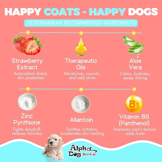 Natural Puppy Shampoo and Conditioner Tear Free with Aloe Vera, pH-Balanced Shampoo for Puppies, Tearless Dog Shampoo and Conditioner, Puppy Wash Sensitive Skin 4L (1 Gallon)