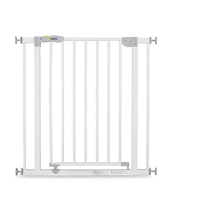 hauck Open N Stop Pressure Fit Baby & Pet Safety Gate w/ 8" Extension, Accommodates 37.8 to 39.75" Wide Home Doorway, Stairway, or Hallway, White