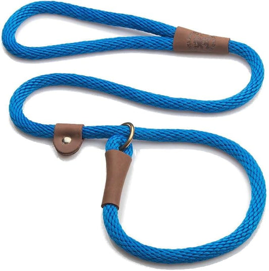 Mendota Pet Slip Leash - Dog Lead and Collar Combo - Made in The USA - Blue, 1/2 in x 6 ft - for Large Breeds