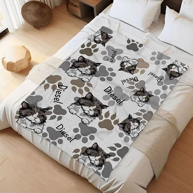 Pamaheart Custom Dog Face Blankets, Personalized Pet Photo Blanket, Fleece Dog Blankets, Customized Photo Throws, Dogs Dad Gifts, Pet Lover Gifts, Memorial Gift /35