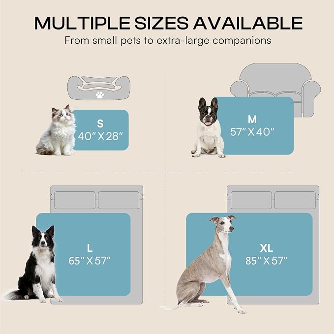 Luciphia Waterproof Blanket for Large Dog Ultra-Soft & Calming Pet Throw Reversible Warm Fleece Durable Furniture Crate Couch Bed Cover Protector Machine Washable Leakproof Blue XL (85''x57'')