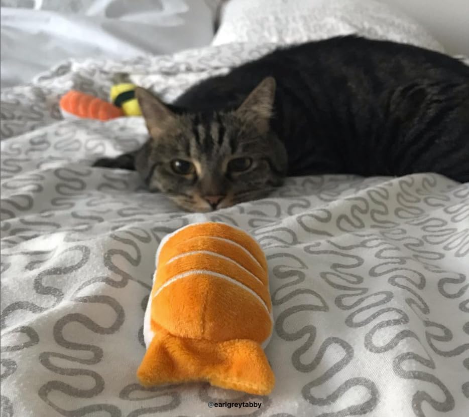 munchiecat Premium Organic Catnip Sushi Toy (1-pc) for Cats, Kittens - USA Made Durable Design for Pouncing, Batting and Play
