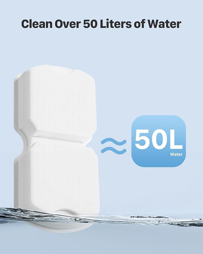Cat Water Fountain Filter: 24 Pet Fountain Replacement Screen for Stainless Steel - 12 Carbon Filters & 12 Foam Filters - Suitable for Cat Water Fountain Stainless Steel S17