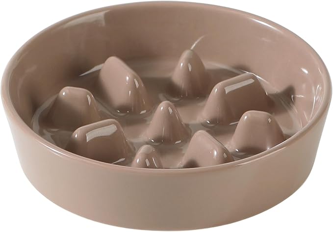 Havniva Ceramic Slow Feeder Dog Bowls, 1.2 Cups Dog Bowl Slow Feeding for Small and Medium Breed, 7.3inch Puzzle Dog Food Bowl Slow Feeder Non-Slip Anti-Gulping and Anti-Choking Reduces Bloating