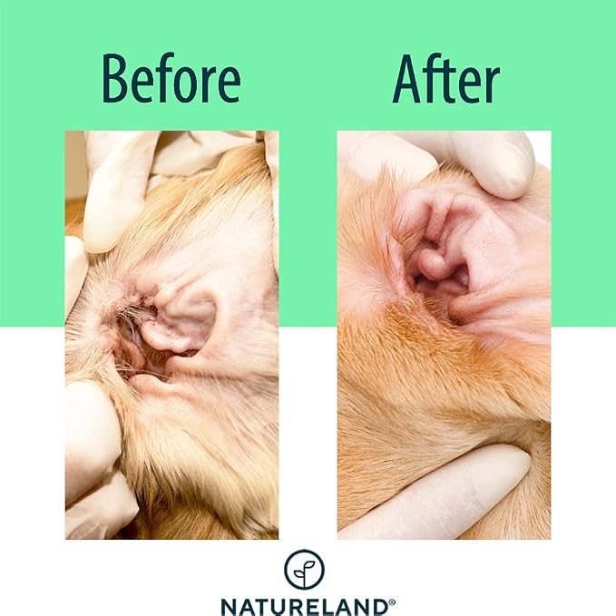 Natureland Dog Ear Wipes, Extra Large Otic Cleaning Pads, 150 Count | Gently removes dirt, wax and debris and helps reduce ear odor in dogs and cats; soft textured pads for weekly grooming