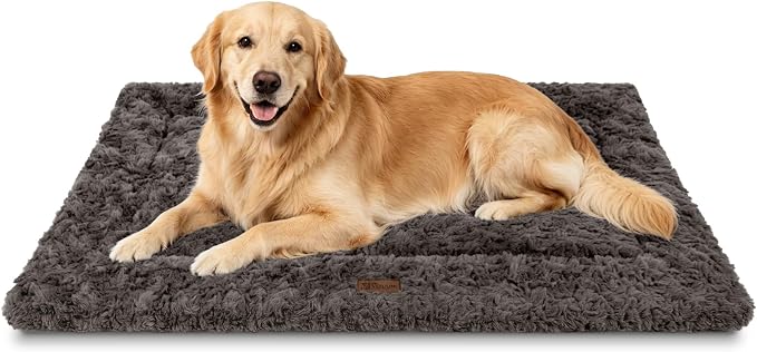 Reversible Dog Crate Mat for X-Large Dogs,Oxford & Fleece,47"x29",Dark Gray | 1.2" Fill Preserves Crate Height,Fleece Cozy,Wipes Clean,Splash-Proof,Machine Washable, Folds Flat For 30" Wire Crate & Go
