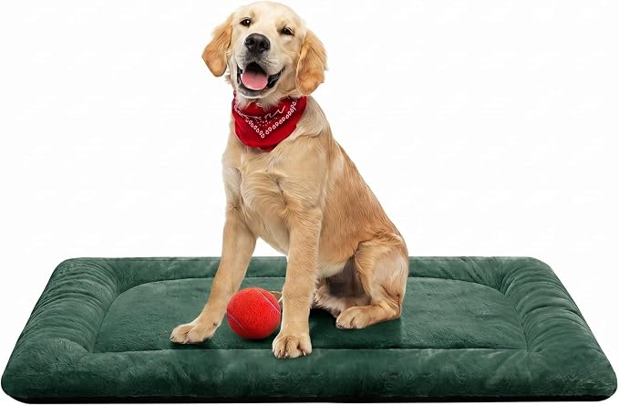 Dog Crate Pad Washable Dog Bed for Crate Medium Cozy Mat 36-Inch Green | Ultra Soft Kennel Pad,Anti-Slip Bottom,Fits for Most Metal Crates,Comfortable Sleeping Pet Mat