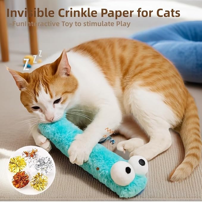 2BB Cat Kicker Toys 3 Pack, 13 Inch Quiet Catnip Toy Pillows for Indoor Cats, Soft Plush Refillable Kick Sticks for Kittens, Interactive Play & Exercise