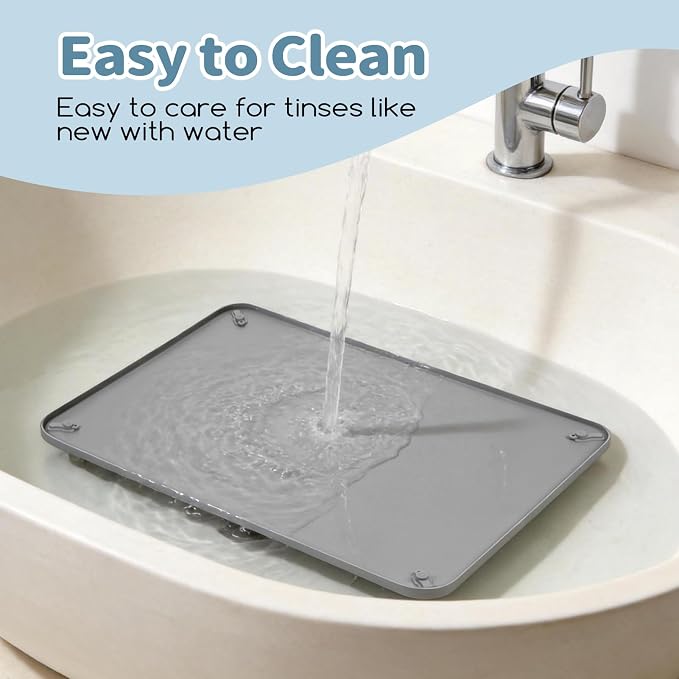 Pee Pad Holder for Dogs,25 x 36 Inch Dog Potty Tray with Silicone Clips Dog Puppy Pad Tray,Non-Slip Leak-Proof High Edge Silicone Puppy Pee Tray Mat for Home Floor Protection