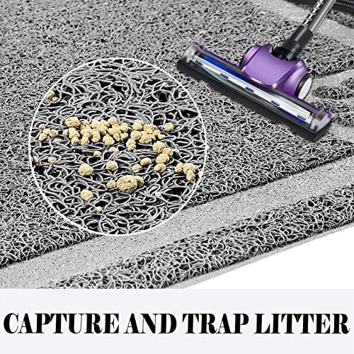 UPSKY Large Cat Litter Mat Trapper 35"×23", Waterproof, Non-Slip, Gray
