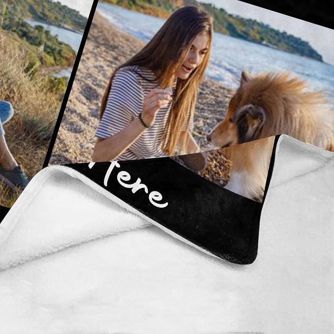 D-Story Pet Dog Memorial Blanket Customized - in Loving Memory of Loss Dog Custom Blanket with Pictures and Text Personalized Pet Memorials Gifts