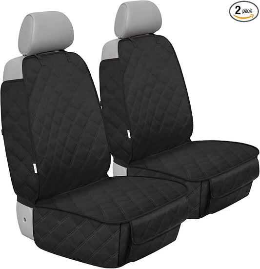 ALLANSING Front Seat Cover for Dogs with Side Flaps, Heavy Duty 900D Waterproof Seat Protector, Protects from Dirt & Scratches, for Pets & Daily Use, Fits Cars SUV Trucks Minivans (2-Pack)