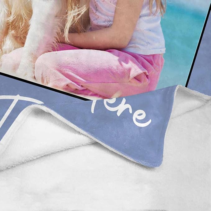 D-Story in Loving Memory of Loss Dog,Custom Sympathy Blanket with Dogs Pictures and Text Personalized Dog Sympathy Remembrance Gift for Kids and a Grieving Pet Owner