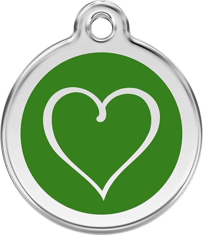 Red Dingo Personalized Tribal Heart Pet ID Dog Tag (Medium Green)
