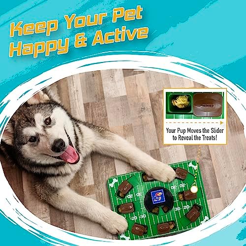 Pets First NCAA Kansas Jayhawks Puzzle Toy, Puzzle Treat Dog Toy, Interactive Dog Treat Toy, Dog Puzzle Feeding Slow Toy