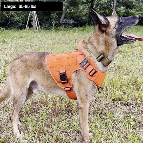 ICEFANG Tactical Dog Harness for Large Dogs,Reflective No Pull Dog Vest