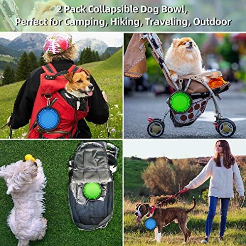 Kytely Large Collapsible Dog Bowls 2 Pack, 34oz Foldable Dog Travel Bowl
