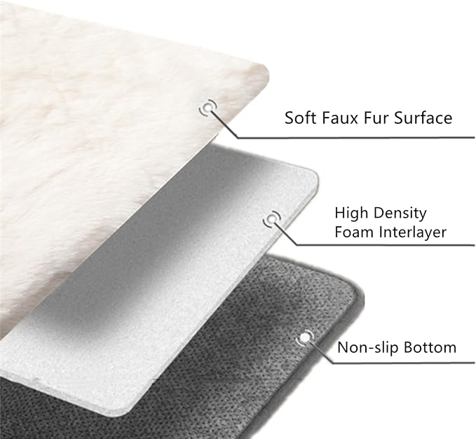 SHENGOCASE Pet Cushion Pad, Faux Fur Dog and Cat kneading Pillow, Cozy Bed Insert for Crate Pad Padding for Cage Kennel House Condo Shelf (27.5" x 41")