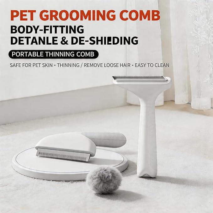 Grooming Brush & Deshedding Tool for Cats & Dogs | Effectively Reduces Shedding Up to 95% | Includes Slicker & Undercoat Brush for Long & Short Hair