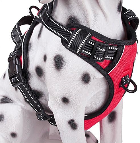 PoyPet No Pull Dog Harness Large, Reflective Vest with Front Clip & Handle