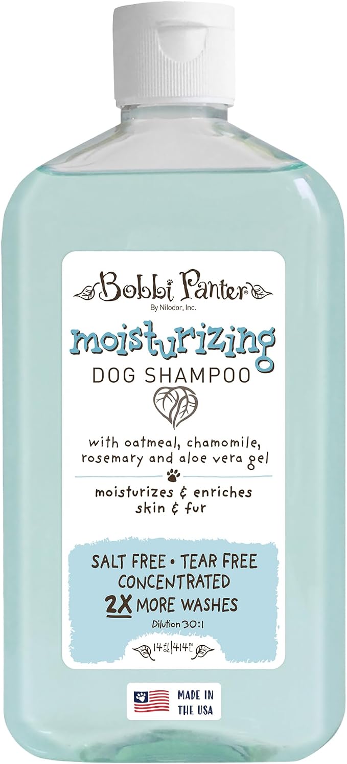 Bobbi Panter Oatmeal Dog Shampoo Aloe Vera, Chamomile & Rosemary – Moisturizing Natural Formula for Dry Skin, Tear-Free, 30:1 Concentrate, 14 oz (Case of 12)
