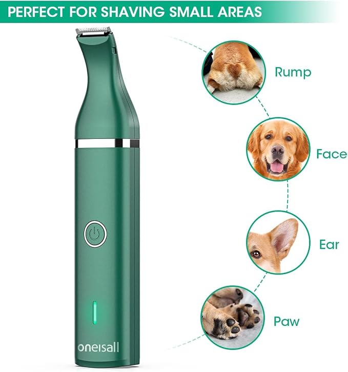 oneisall Dog Clippers with Double Blades,Cordless Small Pet Hair Grooming Trimmer
