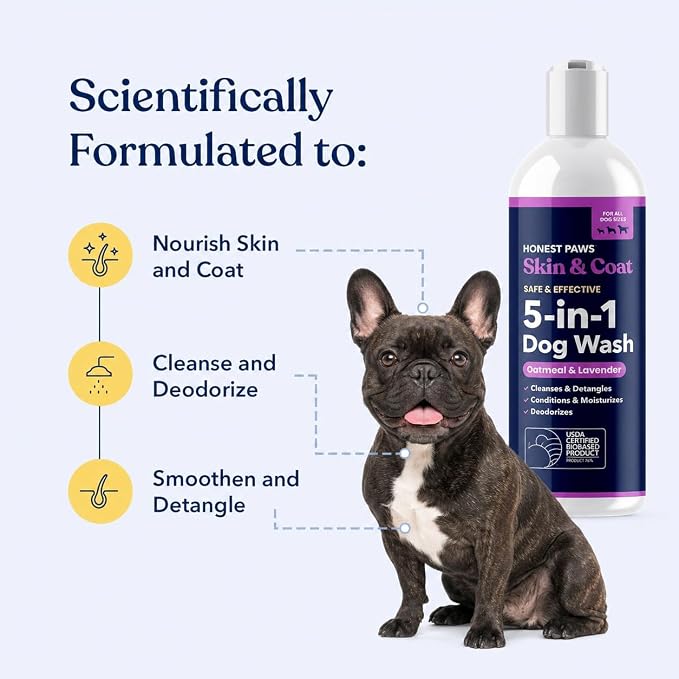 Oatmeal Lavender Dog Shampoo and Conditioner, Itchy Skin Relief, Allergies | Oatmeal Shampoo for Dogs, Anti-Itch Pet Shampoo for Dogs, for Allergies and Itching, Sensitive Skin, Smelly Dogs