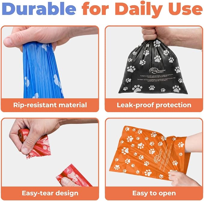 Best Pet Supplies Dog Poop Bags for Waste Refuse Cleanup, Doggy Roll Replacements for Outdoor Puppy Walking and Travel, Leak Proof and Tear Resistant, Thick Plastic - Assorted (Scented), 150 Bags
