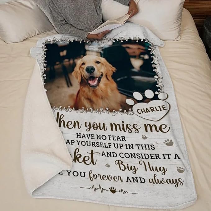 Pamaheart Custom Dog Face Blankets, Personalized Pet Photo Blanket, Fleece Dog Blankets, Customized Photo Throws, Dogs Dad Gifts, Pet Lover Gifts, Memorial Gift /41