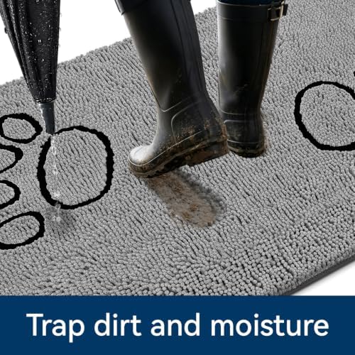 Bcoimo Super Absorbent Dog Door Mat, 48"*30" Anti Slip Mat for Muddy Paws