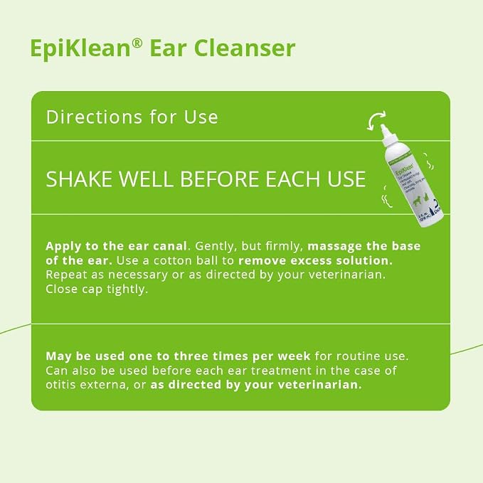 Epiklean® Ear Cleanser for Dogs and Cats, 8 Fl Oz | Cleansing, Drying, General Purpose; Packaging May Vary