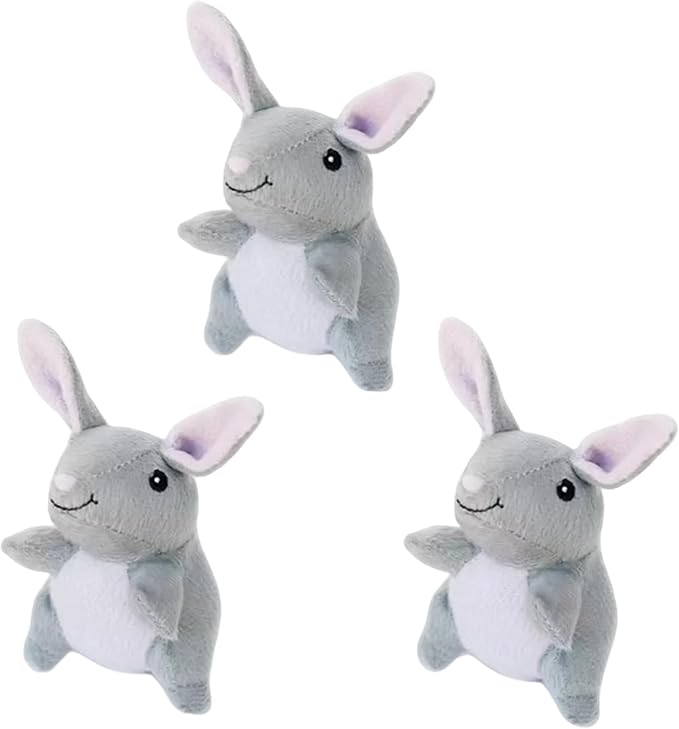 ZippyPaws Burrow Replacement Miniz - Interactive Dog & Puppy Toys for Boredom, Stimulating Pet Products to Keep Them Busy, Plush Refills for Hide & Seek Puzzle, Squeaky Toy for Enrichment - Bunnies