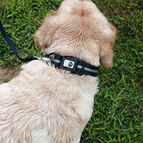 Nimble Reflective Waterproof Dog Collar Adjustable Odor Resistant Easy Clean Pet Collar for Small Medium Large Dogs Night Walking Outdoor Rainy Use (Small (9.45”-14.17”inches), Black)