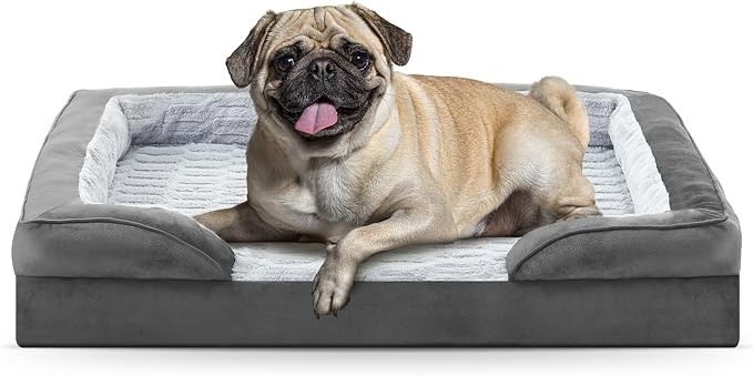 FURTIME Orthopedic Small Dog Bed, Waterproof Dog Beds, 28x23x6.5 Supportive Foam Pet Couch Bed with Removable Washable Cover and Nonskid Bottom