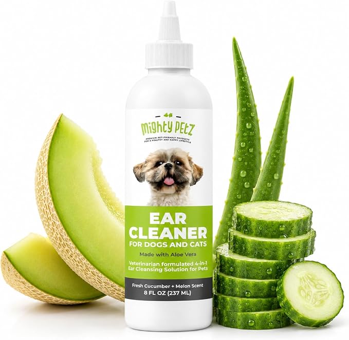 Dog Ear Cleaner – Pet Ear Wash to Support Itchy, Infection Prone Ears, Yeast and Wax. Advanced & Gentle Otic Cleaning Solution. Ear Drops for Dogs and Cats - 8 oz
