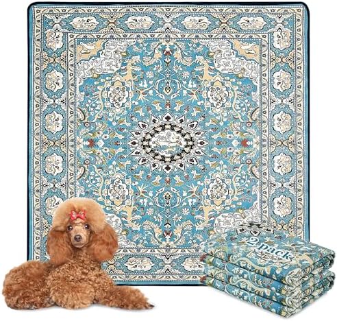 Qeils Washable Pee Pads for Dogs, Reusable Puppy Pads 48"x 48" 2 Pack