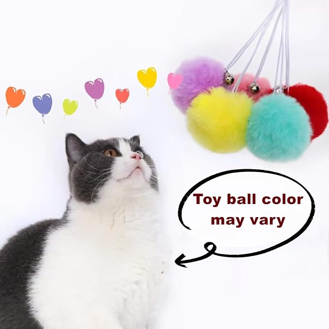 SHENGOCASE 13" Beige Nest Basket Lounger Hammock Bed for Cat Tree Tower Replacement, 5-Pack Hanging Ball Toys with Elastic String, Cat Tree Accessories Hammock Attachment (Beige)