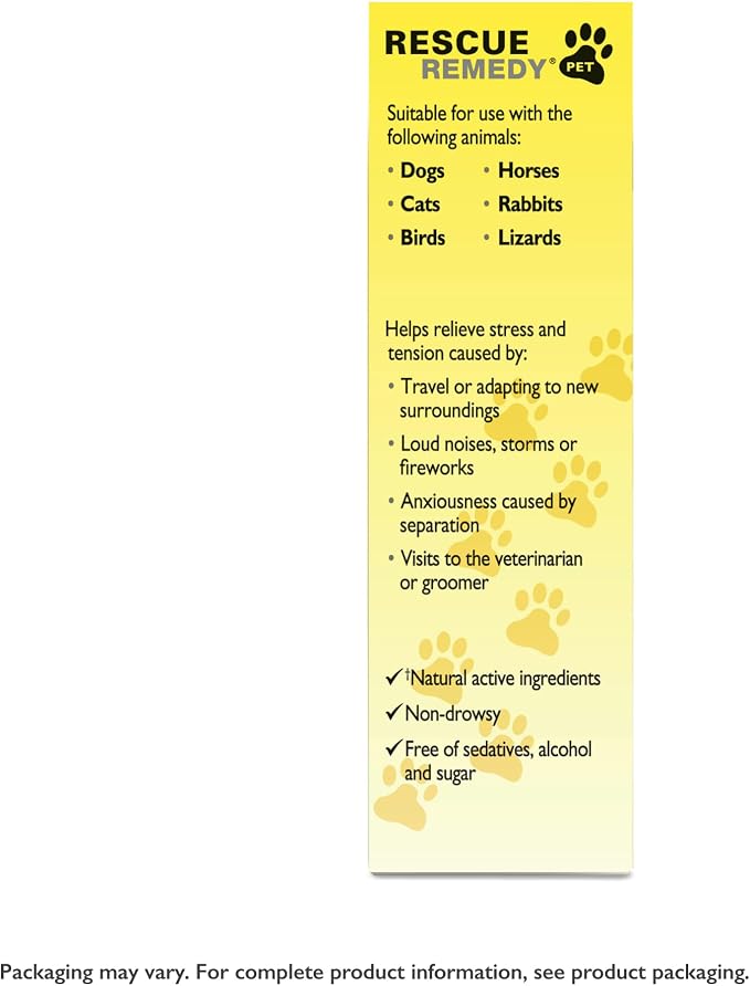 Rescue Remedy Pet Dropper - 10mL - Stress & Tension Support for Dogs & Cats with Bach Natural Flower Essences - Sedative-Free, Homeopathic Liquid Formula - For All Breeds, Ages & Weights