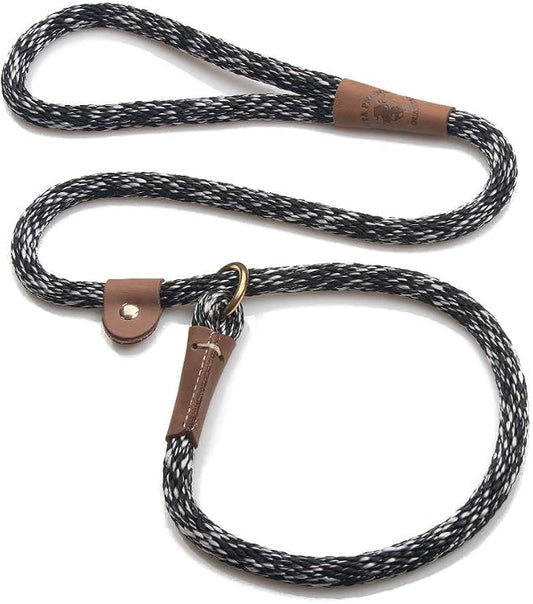 Mendota Pet Slip Leash - Dog Lead and Collar Combo - Made in The USA - Salt and Pepper, 1/2 in x 6 ft - for Large Breeds