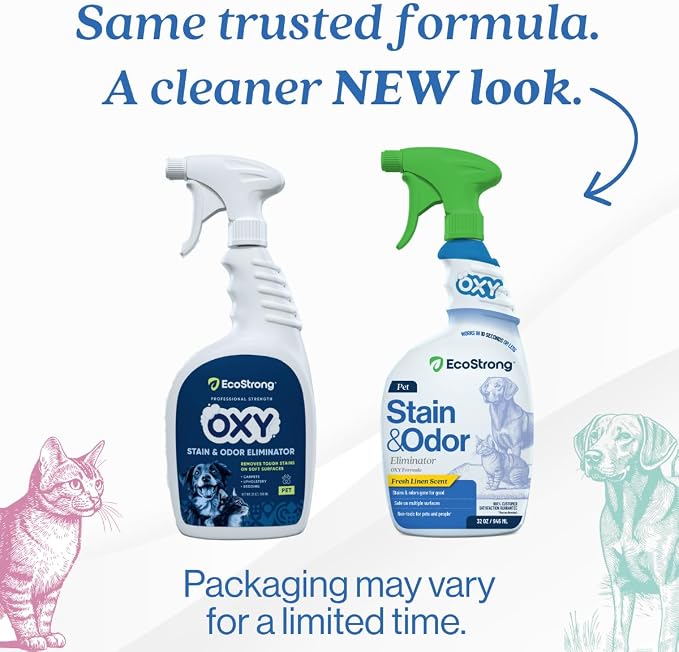 Oxy Pet Carpet Cleaner Spray | Pet Stain Remover for Pet Urine, Cat Pee, Dog Poop | Deep Spot Treating Action on Carpeting, Upholstery, Laundry, Pet Beds & More (32 Fl Oz)