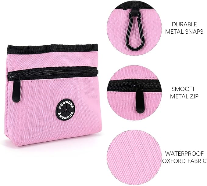 Dog Treat Pouch with Pet Training Clicker, Detachable Dog Puppy Training Treat Bag, 900D Oxford Cloth Magnetic Closure Small Dog Walking Bag for Travel or Outdoor Use