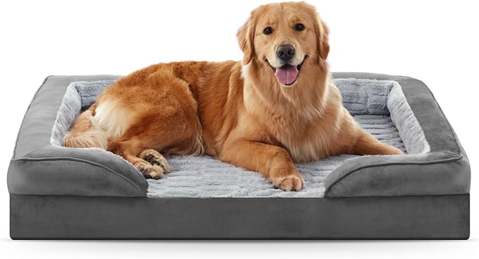 FURTIME Orthopedic Large Dog Bed, XL Waterproof Dog Beds, 42x35x6.5 Supportive Foam Pet Couch Bed with Removable Washable Cover and Nonskid Bottom